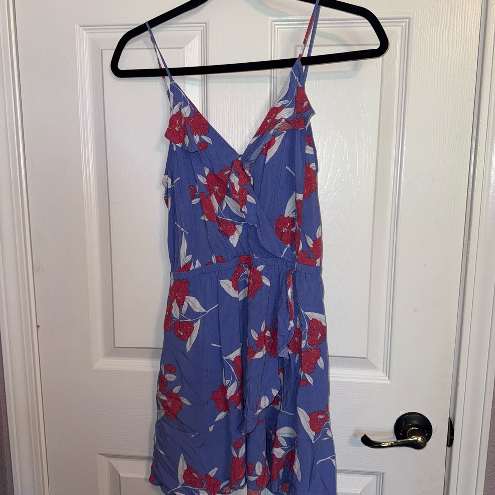Express Violet Sun Dress with Pink Floral Design